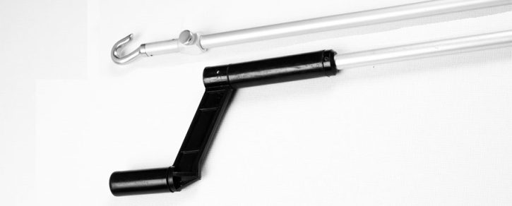 Rocburn - Adjustable Aluminium Opener Pole - 1.5 to 3 meter - Satin Anodised With Plastic Handle