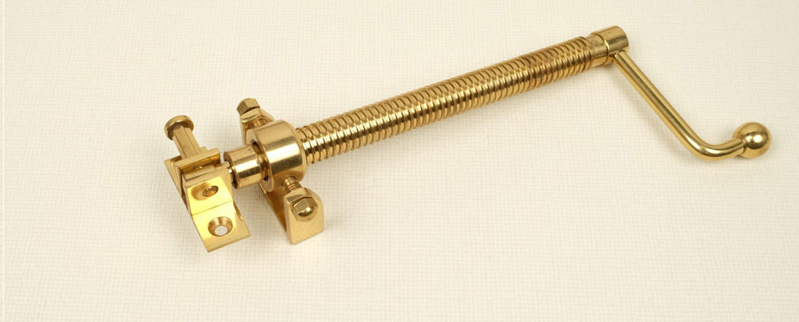 Rocburn long H telescopic Screw jack with handle, brass